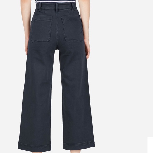 Everlane Wide Leg Crop Pant in Navy, NWT - Picture 3 of 8